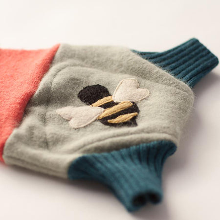 Wool Diaper Cover with Bee Appliqué