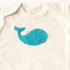 Short Sleeve Onesie with Whale Appliqué