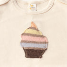 Short Sleeve Onesie with Cupcake Appliqué