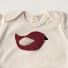 Short Sleeve Onesie with Bird Appliqué