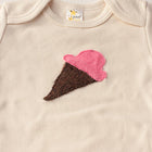 Short Sleeve Onesie with Ice Cream Appliqué