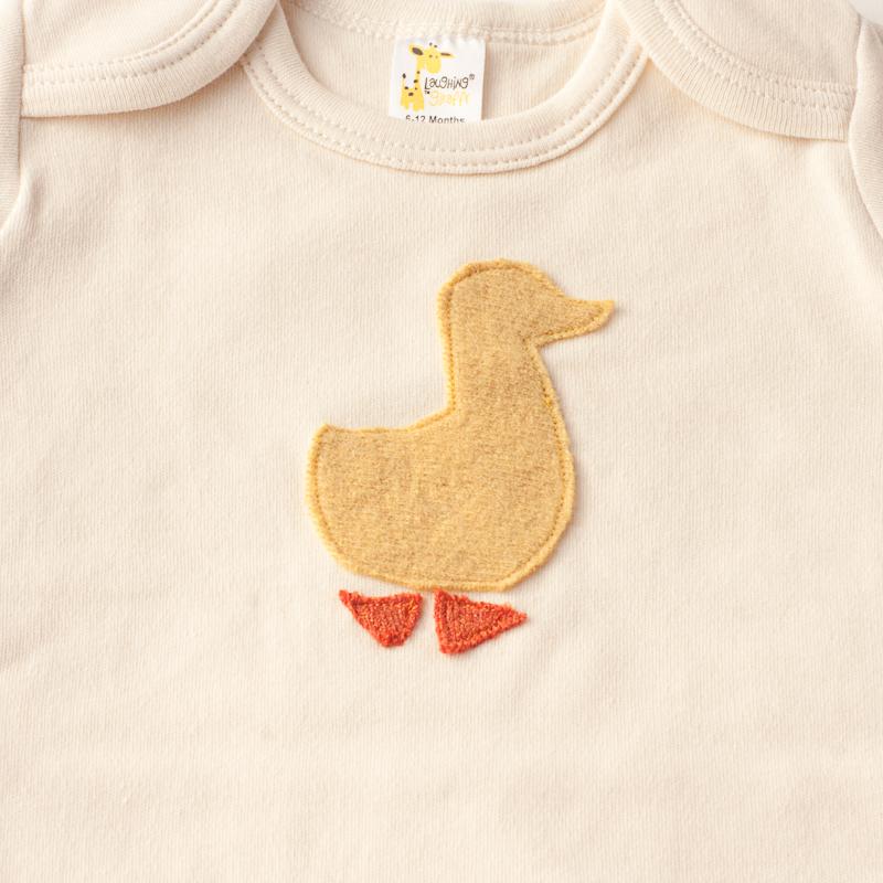 Short Sleeve Onesie with Duck Appliqué