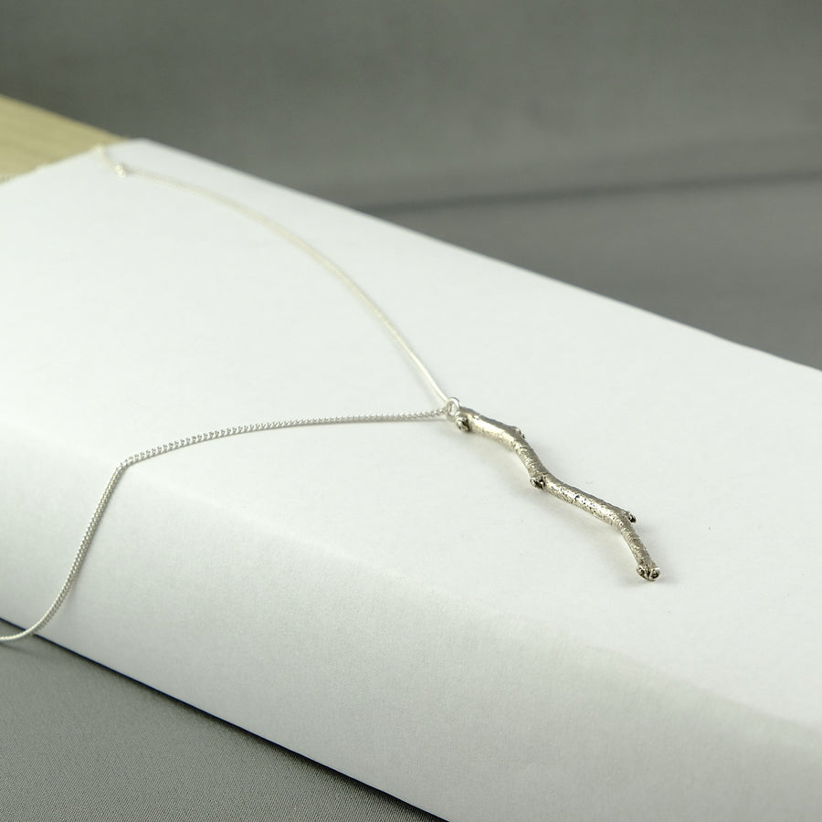 Cottonwood Branch Necklace - Rhodium