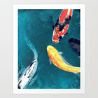 Watercolor Painting - Koi Art - Water Ballet - Japanese Carp Art Print