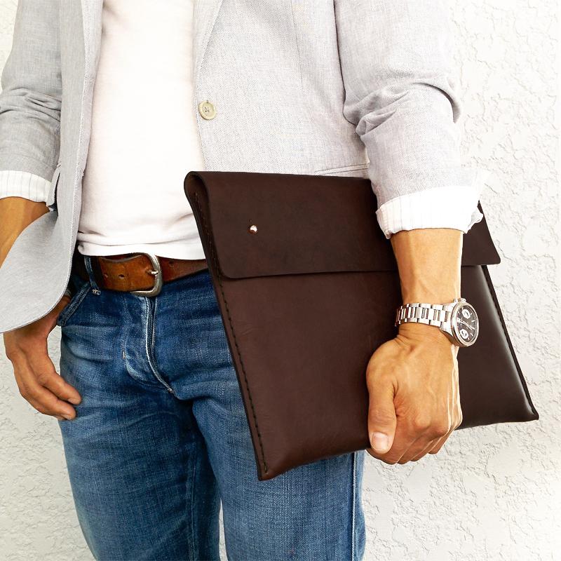 Leather Macbook Cover / 15" Laptop Sleeve / Portfolio / Laptop Case / Handstiched Leather Folio for 15” macbook