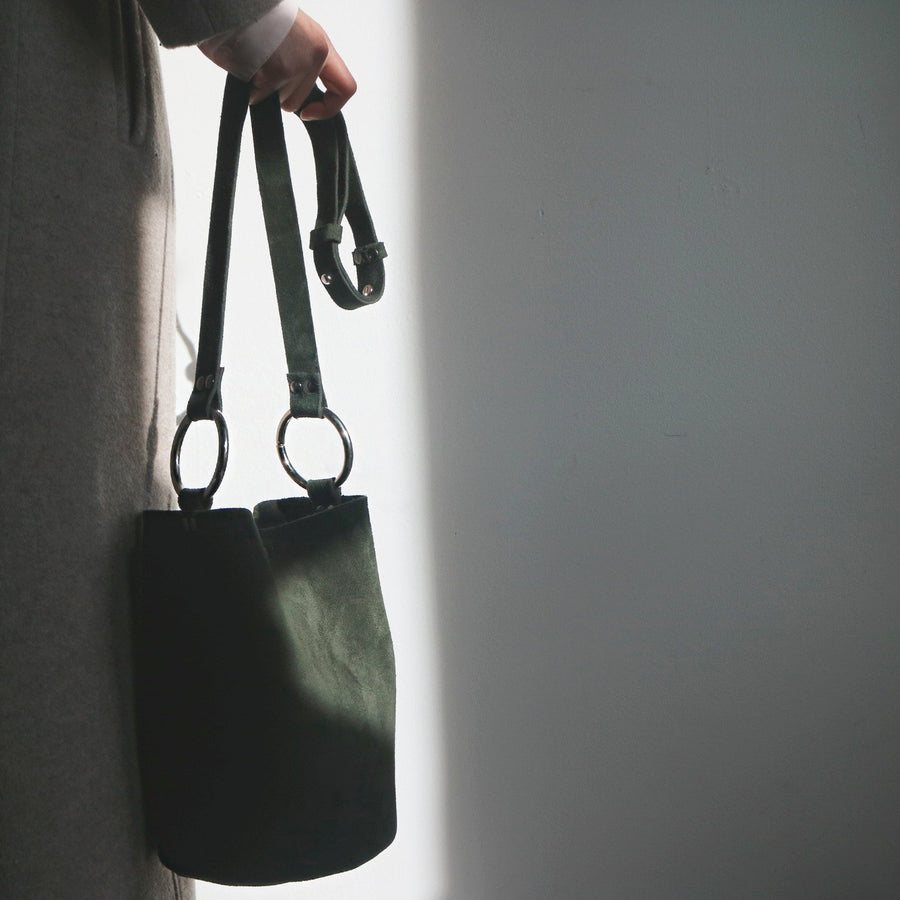 Small Laguna Round Suede Leather Bag