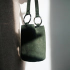 Small Laguna Round Suede Leather Bag