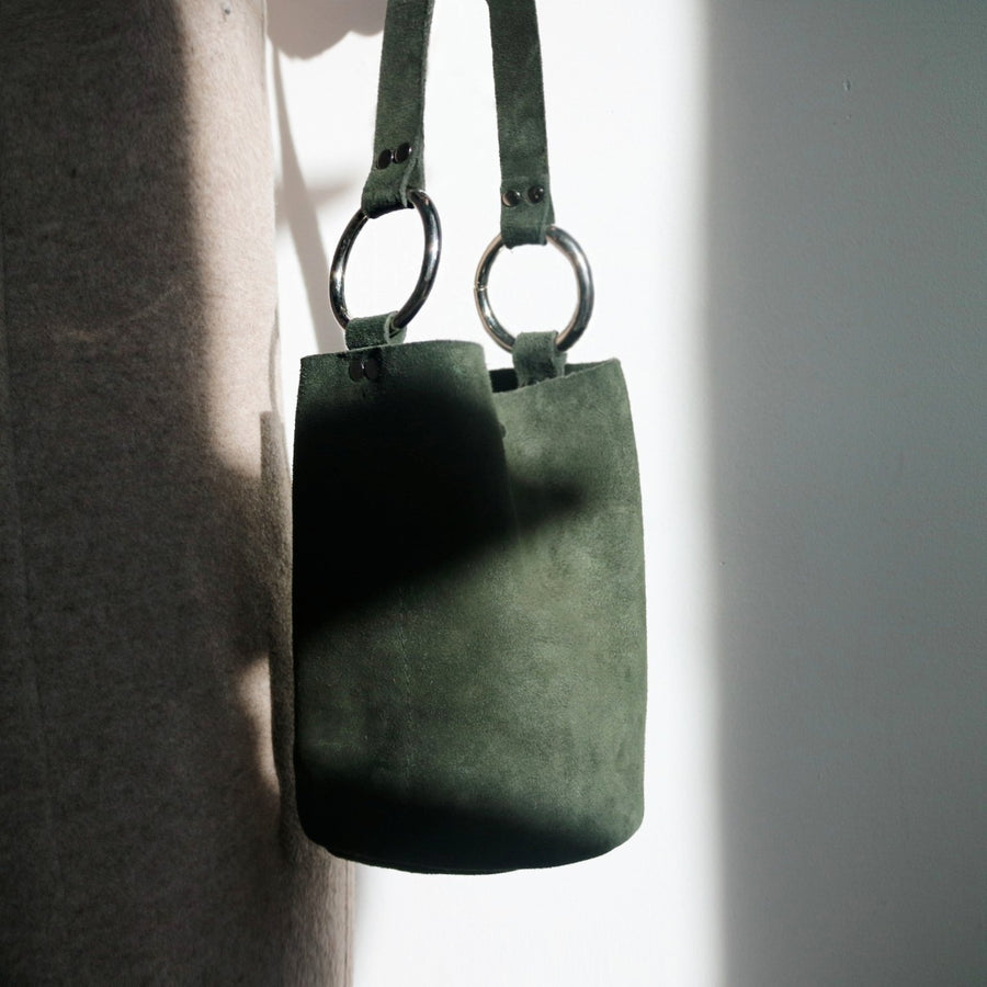 Small Laguna Round Suede Leather Bag