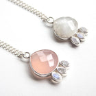 Teardrop Celeste Necklace (Rose Quartz or Moonstone)