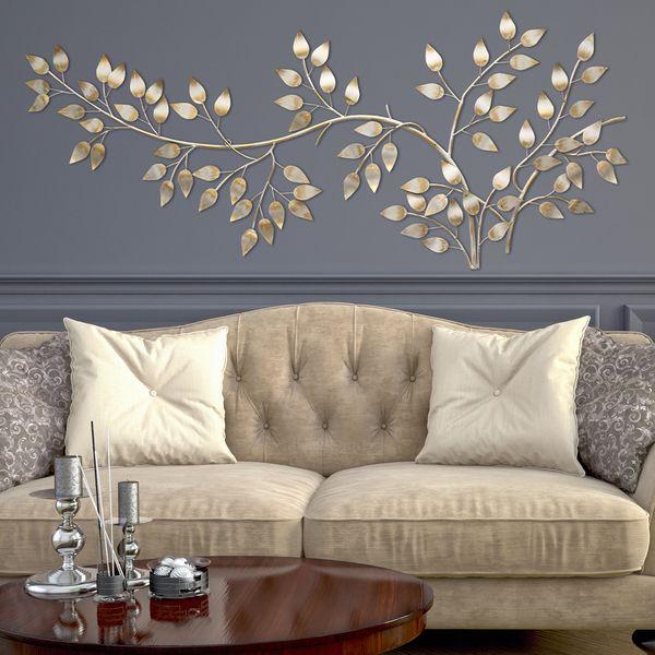 Gold Leaf Tree Branch Wall Mount