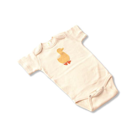 Short Sleeve Onesie with Duck Appliqué