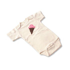 Short Sleeve Onesie with Ice Cream Appliqué