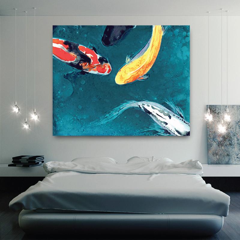Watercolor Painting - Koi Art - Water Ballet - Japanese Carp Art Print