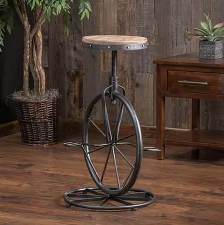 Bicycle Wheel Adjustable Bar Stool